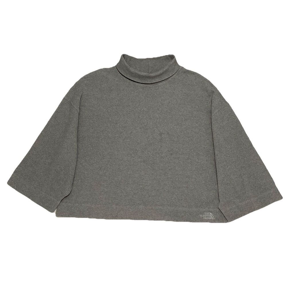 The North Face XL Pullover Gray 3/4 Sleeve Funnel Turtle Neck Top Womens